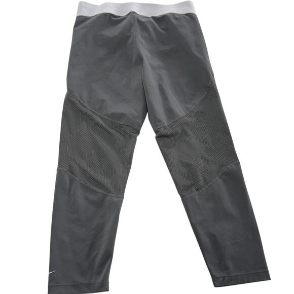 Nike Pro Dri FIT Leggings Womens Large Gray Cropped Training Tight Athletic - Picture 2 of 9